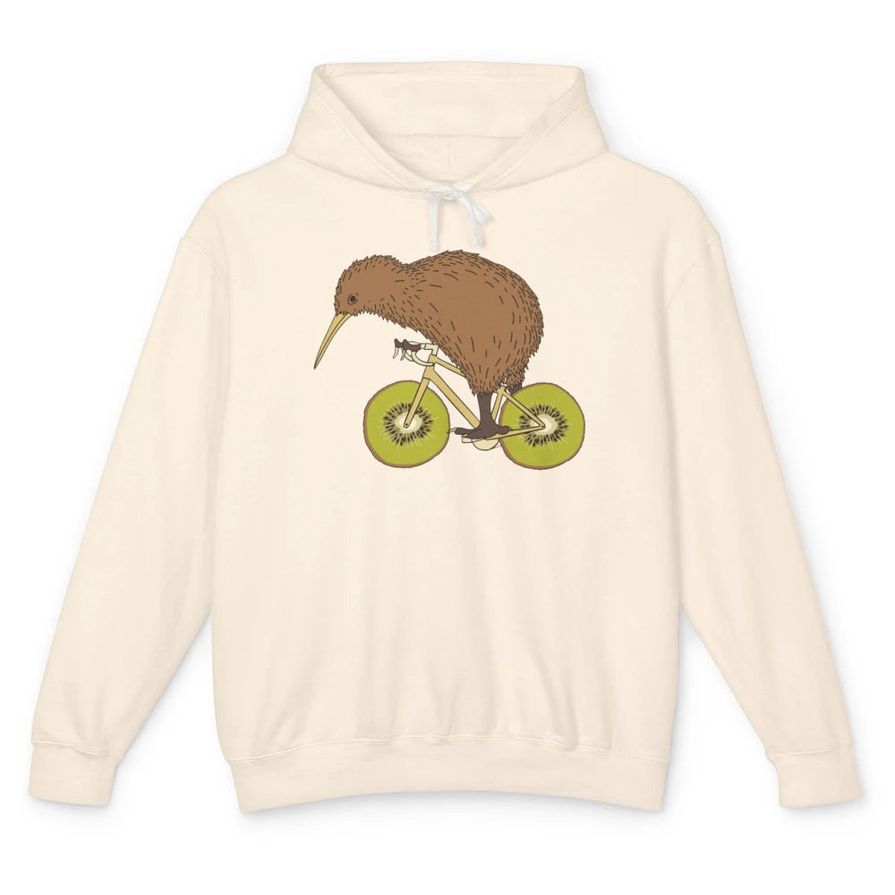 Funny Bird Riding Bike Kiwi Wheels Nature Birding Sarcasm Unisex Lightweight Hoodie