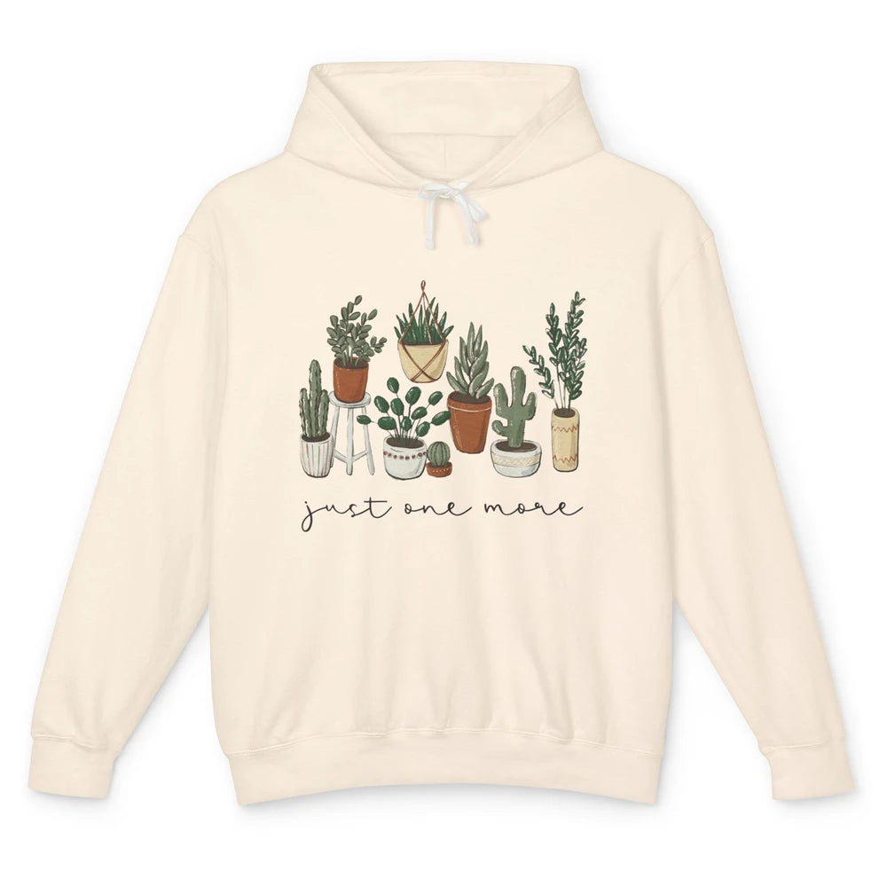 Just One More Retro Plants Botanical Gardening Lovers Gift Unisex Lightweight Hoodie