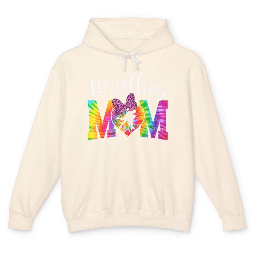 Vintage Sports Wrestling Mom Mama Martial Art Tie Dye Retro Unisex Lightweight Hoodie