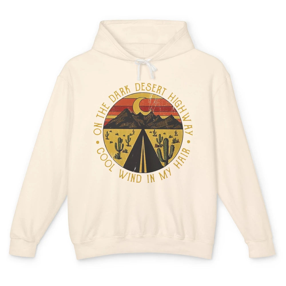 Highway Desert Sunset Wind On My Hair Western Country Girls Unisex Lightweight Hoodie