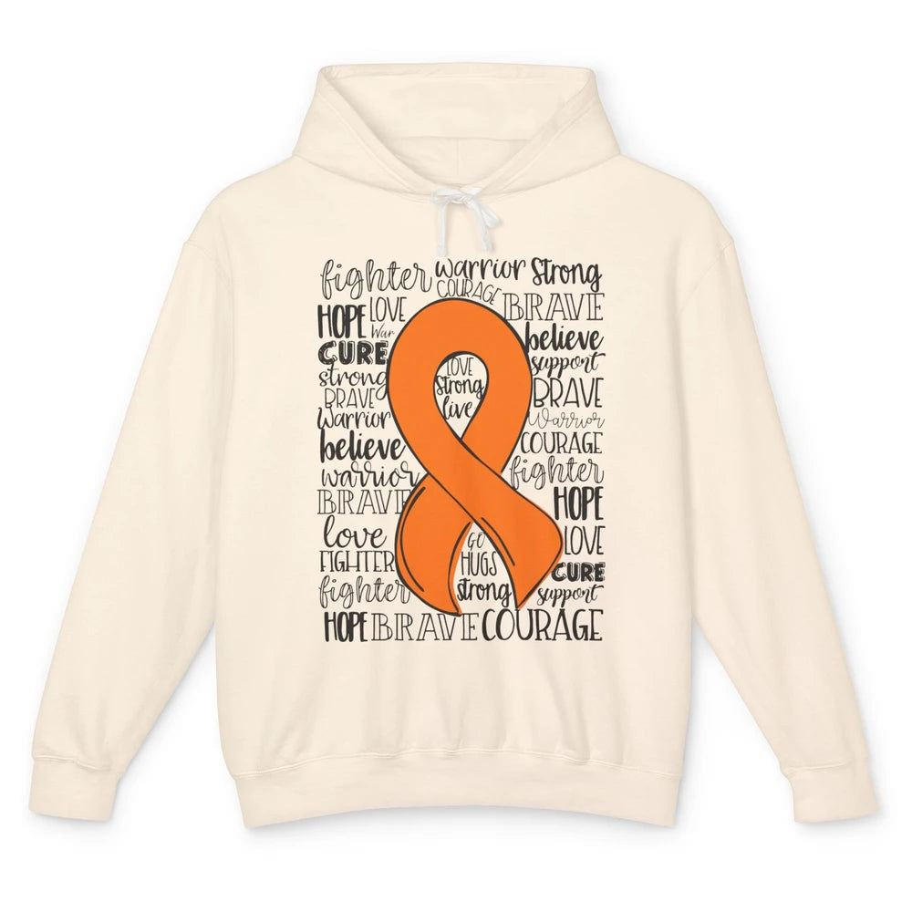 Functional Neurological Disorder FND Orange Ribbon Hope Love Unisex Lightweight Hoodie