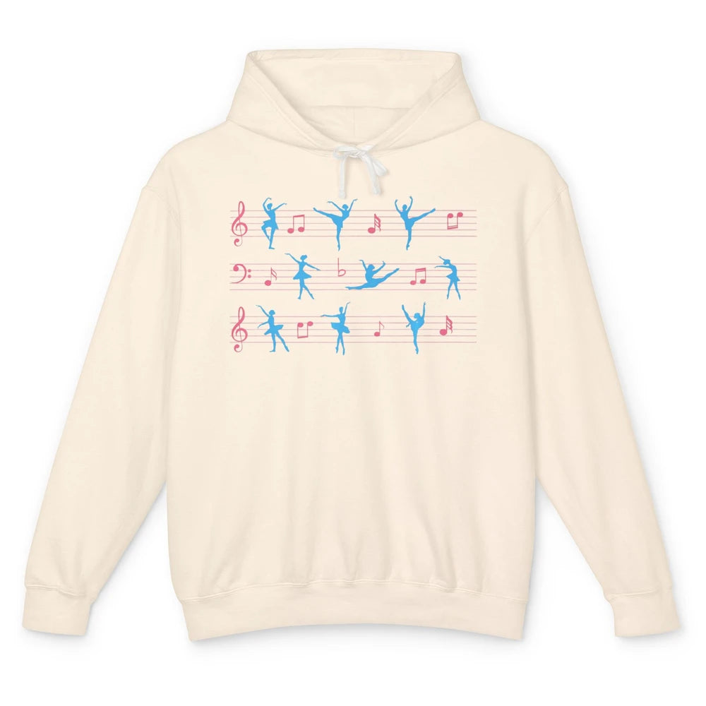 Ballet Dancer Ballerina Pointer Feet Musical Notes Dancing Unisex Lightweight Hoodie