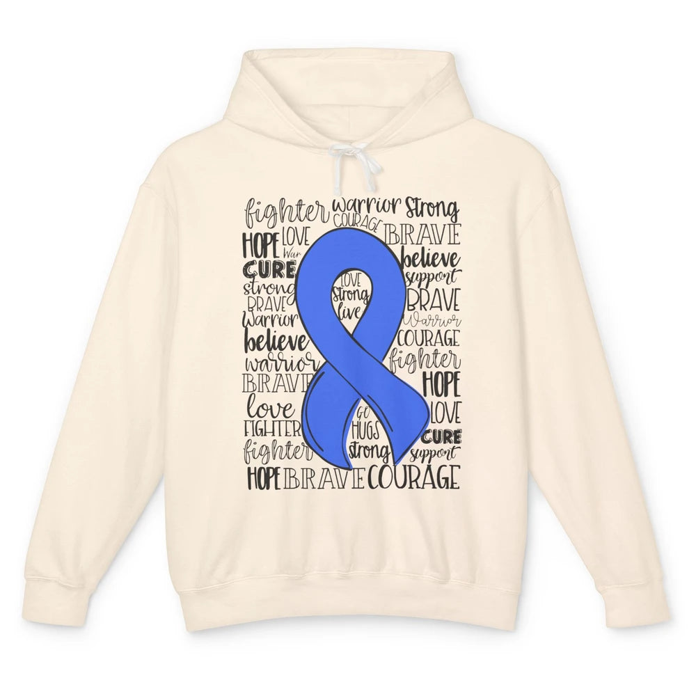 Syringomyelia Awareness Blue Ribbon Hope Love Cure Unisex Lightweight Hoodie