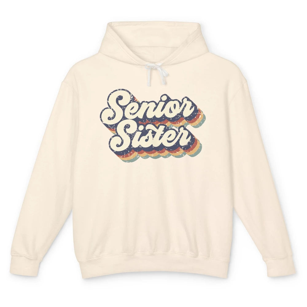 Retro Senior Sister Class Of 2022 Graduate Sister Gift Unisex Lightweight Hoodie