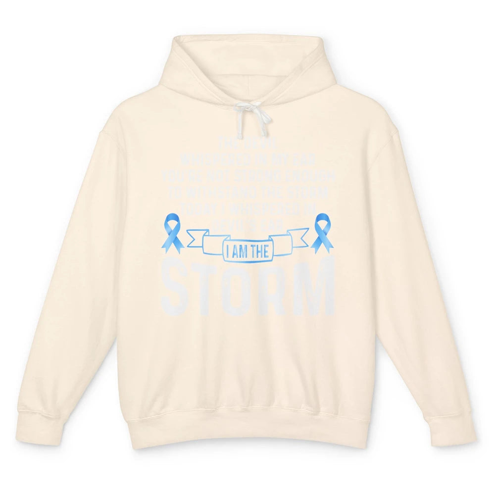 The Storm Retro Warrior Prostate Cancer Month Blue Ribbon Unisex Lightweight Hoodie