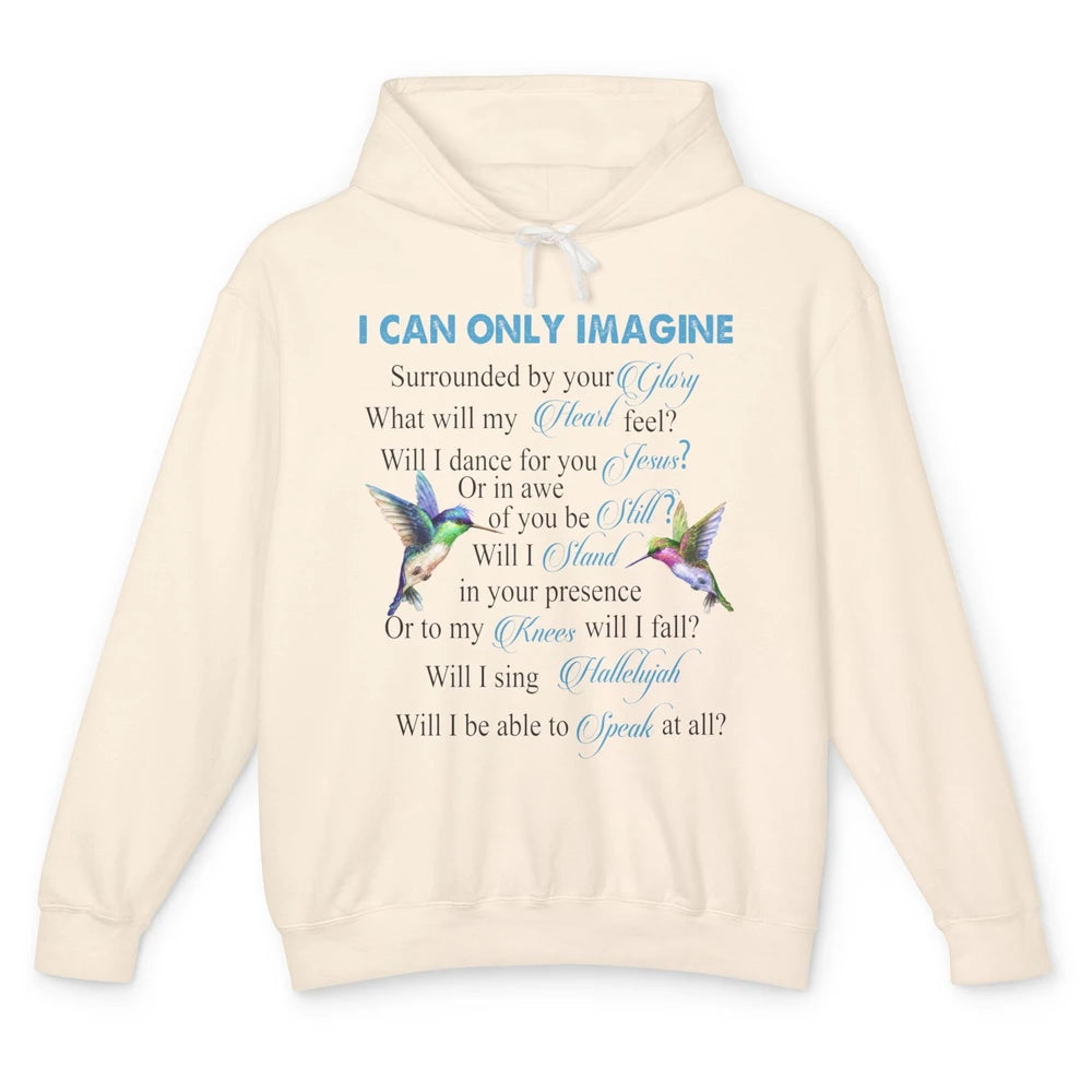 Hummingbirds Faith Jesus I Can Imagine Christian Religious Unisex Lightweight Hoodie