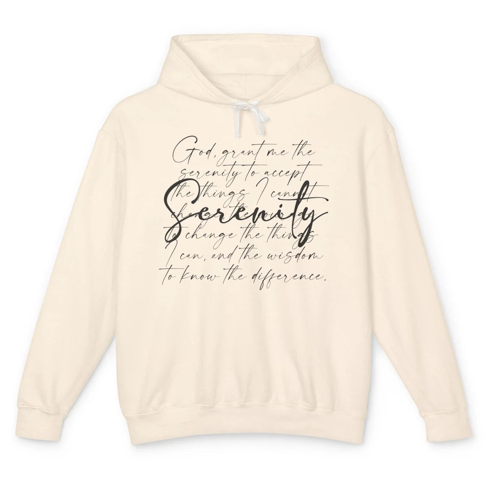 Christian Prayer God Grant Me The Serenity Bible Religious Unisex Lightweight Hoodie