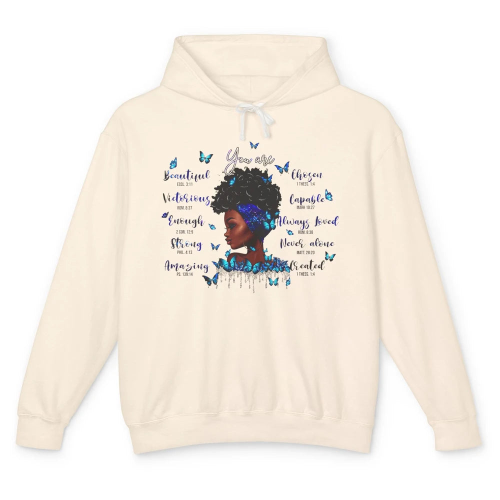 Black Girl God Says I Am Afro Woman Christian Religious Gift Unisex Lightweight Hoodie