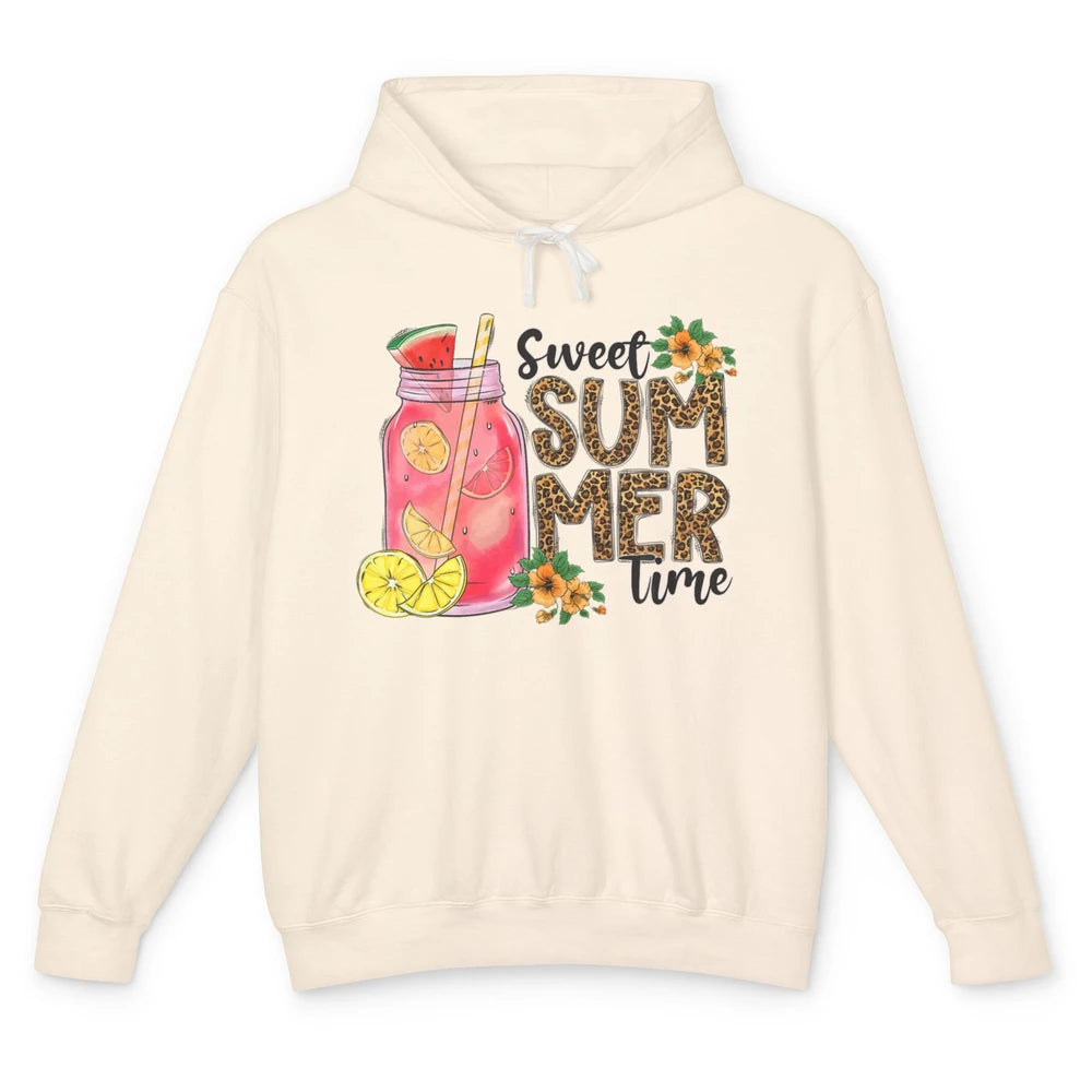 Retro 80s Floral Sweet Summer Watermelon Vaporwave Leopard Unisex Lightweight Hoodie