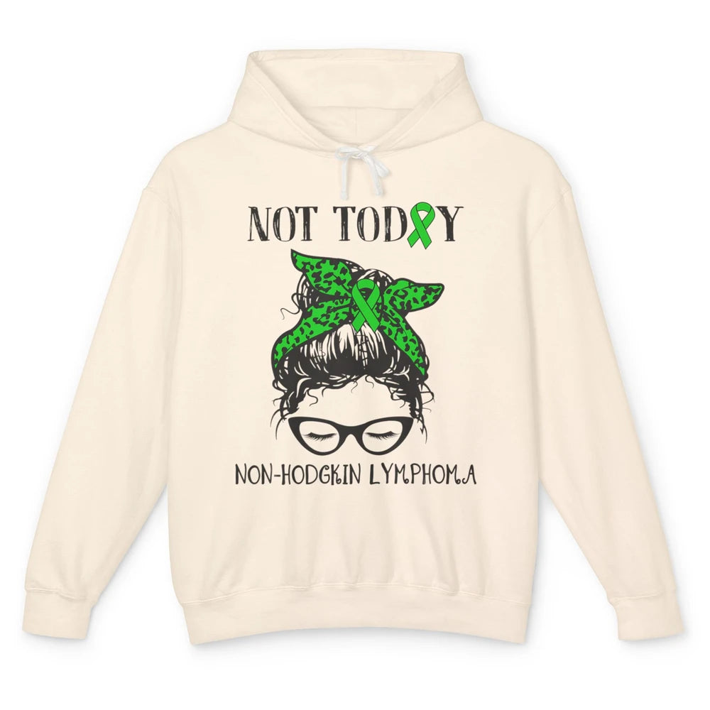 Non-Hodgkin Lymphoma Cancer Warrior Messy Hair Leopard Green Unisex Lightweight Hoodie