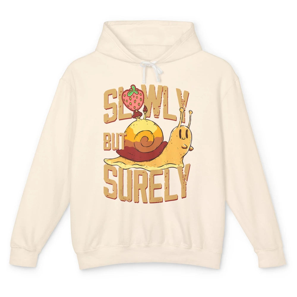 Funny Slow But Sure Snail Retro Slug Animal Sarcastic Animal Unisex Lightweight Hoodie