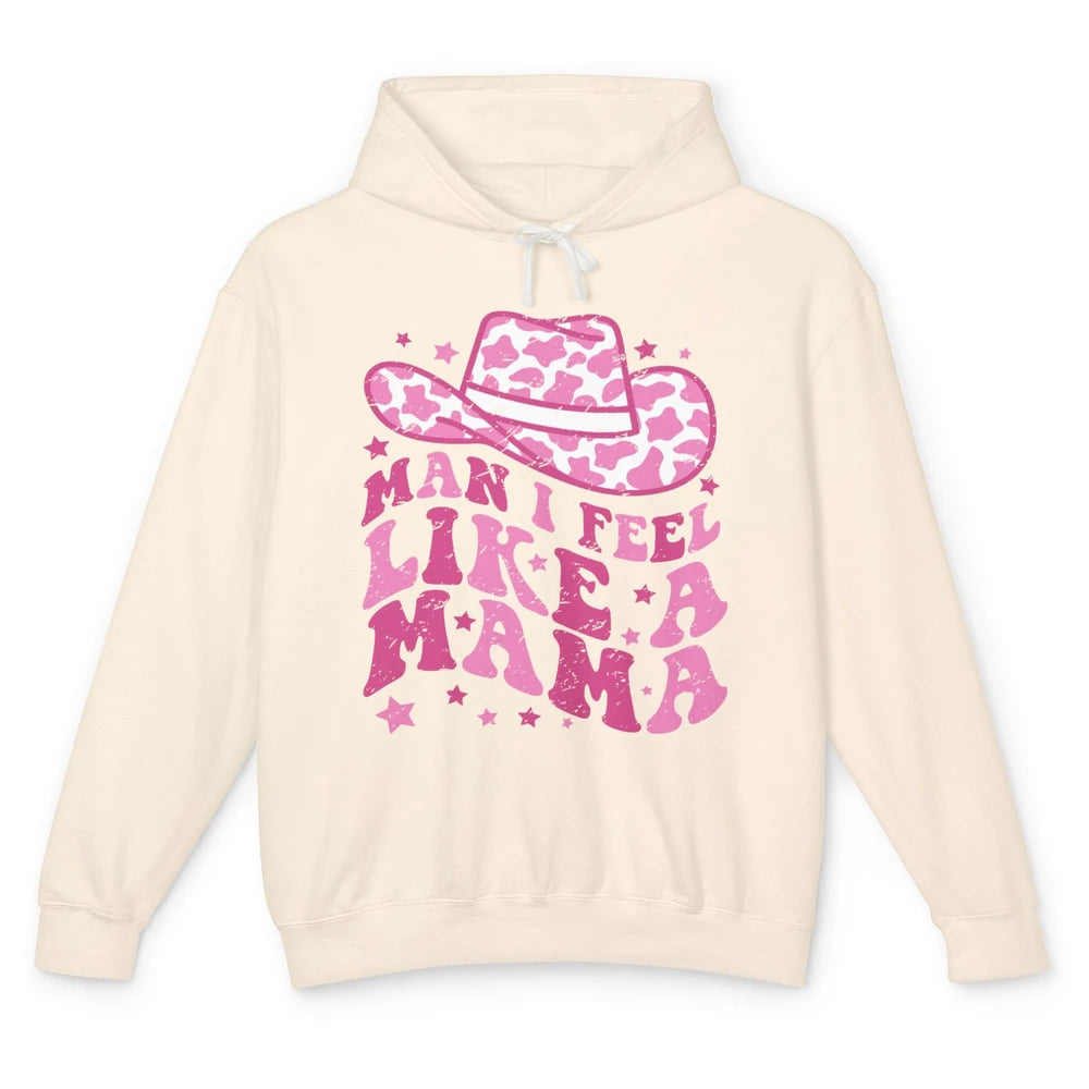 Man I Feel Like A Mama Pregnant Reveal Western Mothers Day Unisex Lightweight Hoodie