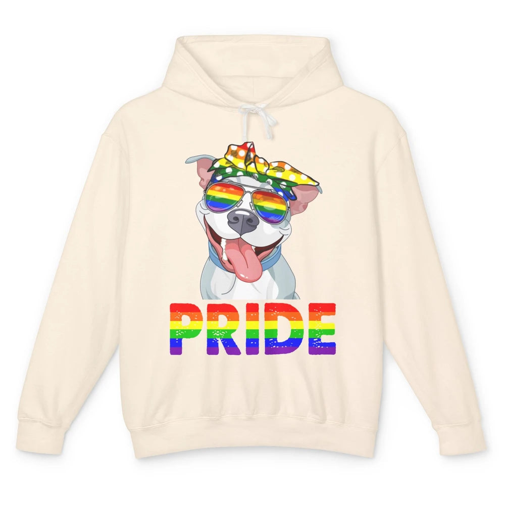 Pitbull Pride Dog Mom LGBT Gay Pride Month Unisex Lightweight Hoodie