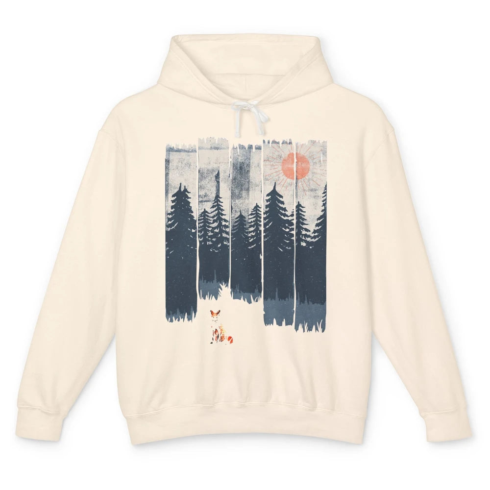 A Fox In The Wild Nature Sunset Wildlife In The Wilderness Unisex Lightweight Hoodie