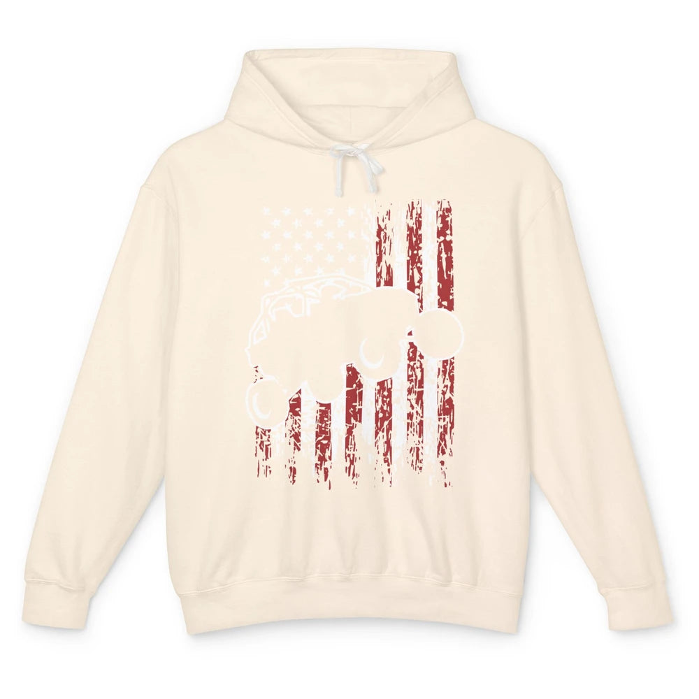 US Flag ATV Side By Side Rider UTV July 4th Racing Patriotic Unisex Lightweight Hoodie