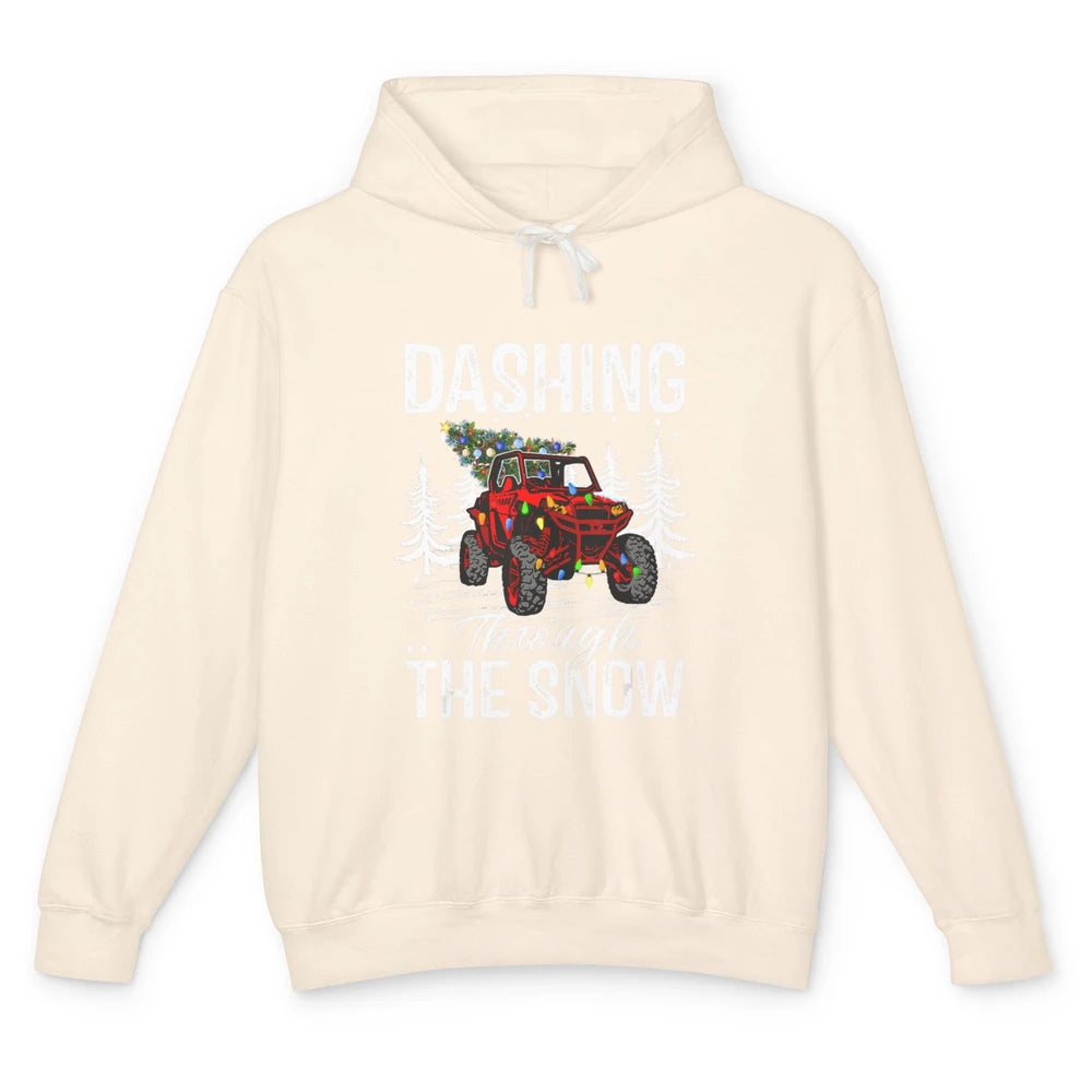 Side By Side Christmas UTV Riding Dirty SXS Rider Offroad Unisex Lightweight Hoodie