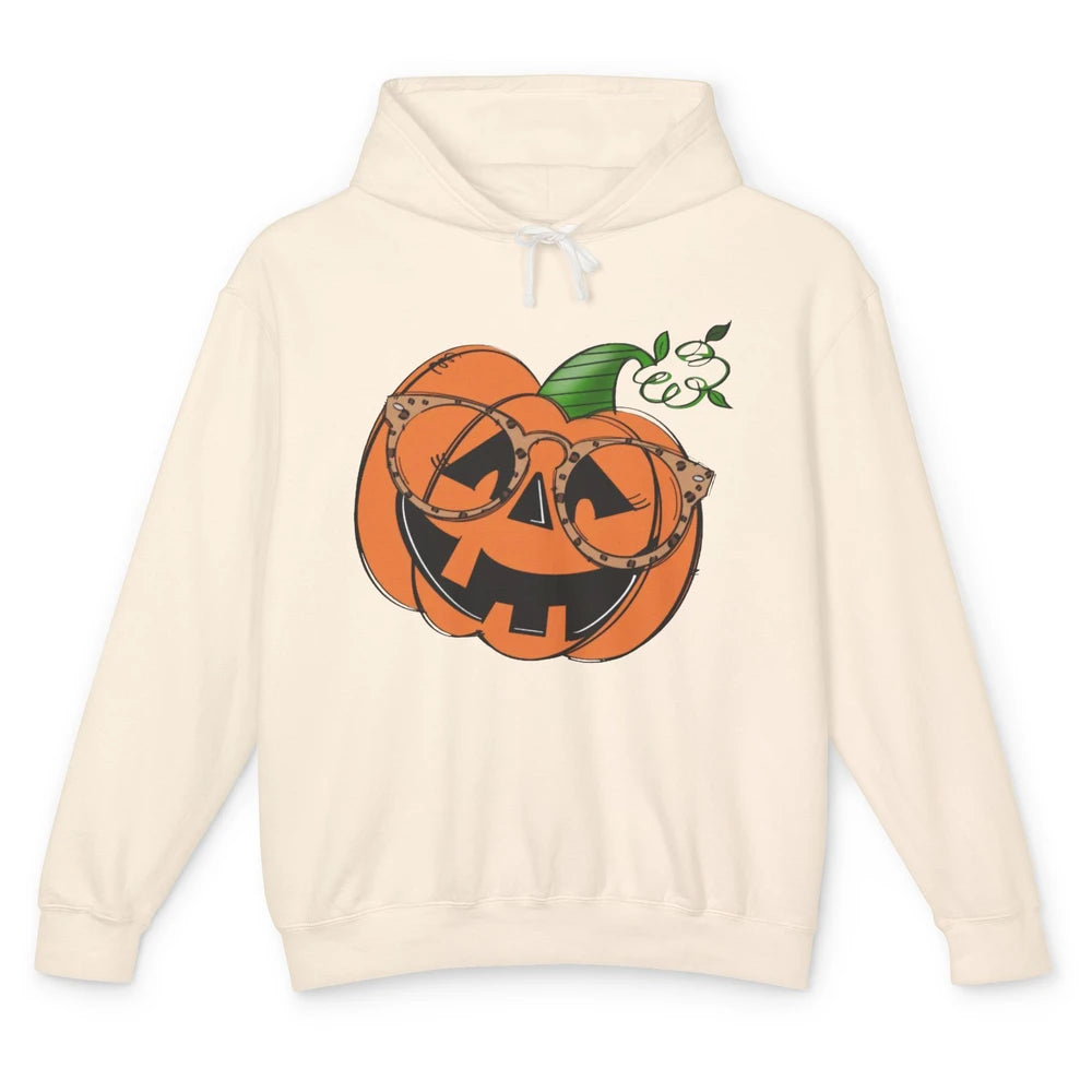 Optometrist Pumpkin Leopard Glasses Halloween Optician Gift Unisex Lightweight Hoodie