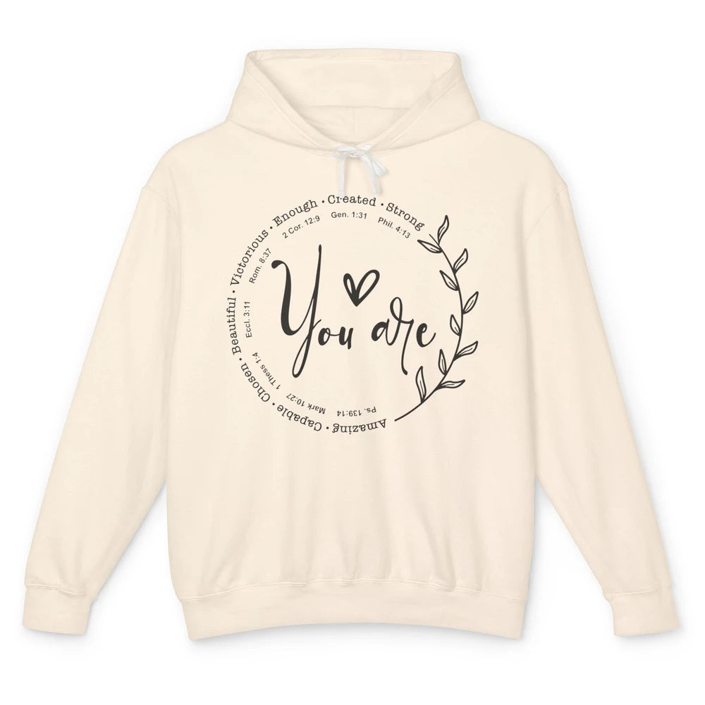 God Says You Are Bible Verse Christian Inspirational Unisex Lightweight Hoodie