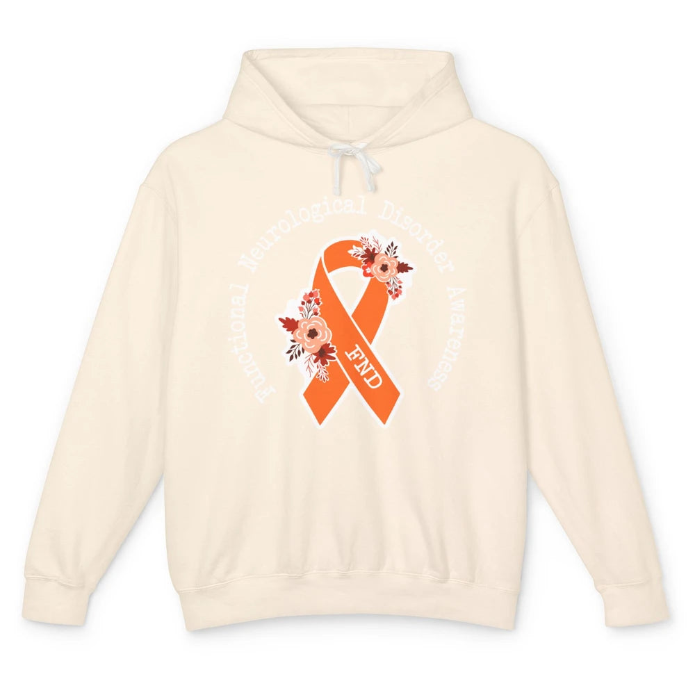 Functional Neurological Disorder Awareness FND Orange Ribbon Unisex Lightweight Hoodie