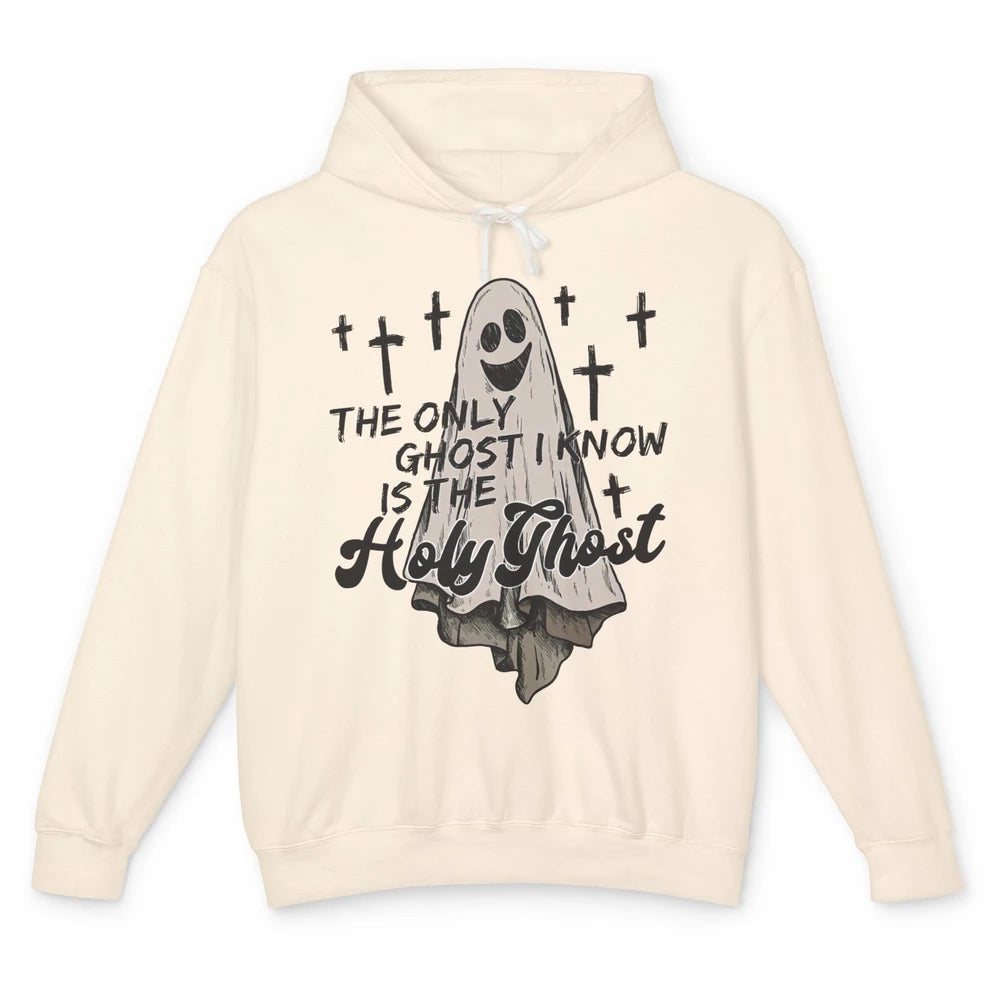 The Only Ghost I Know Is The Holy Ghost Christian Halloween Unisex Lightweight Hoodie