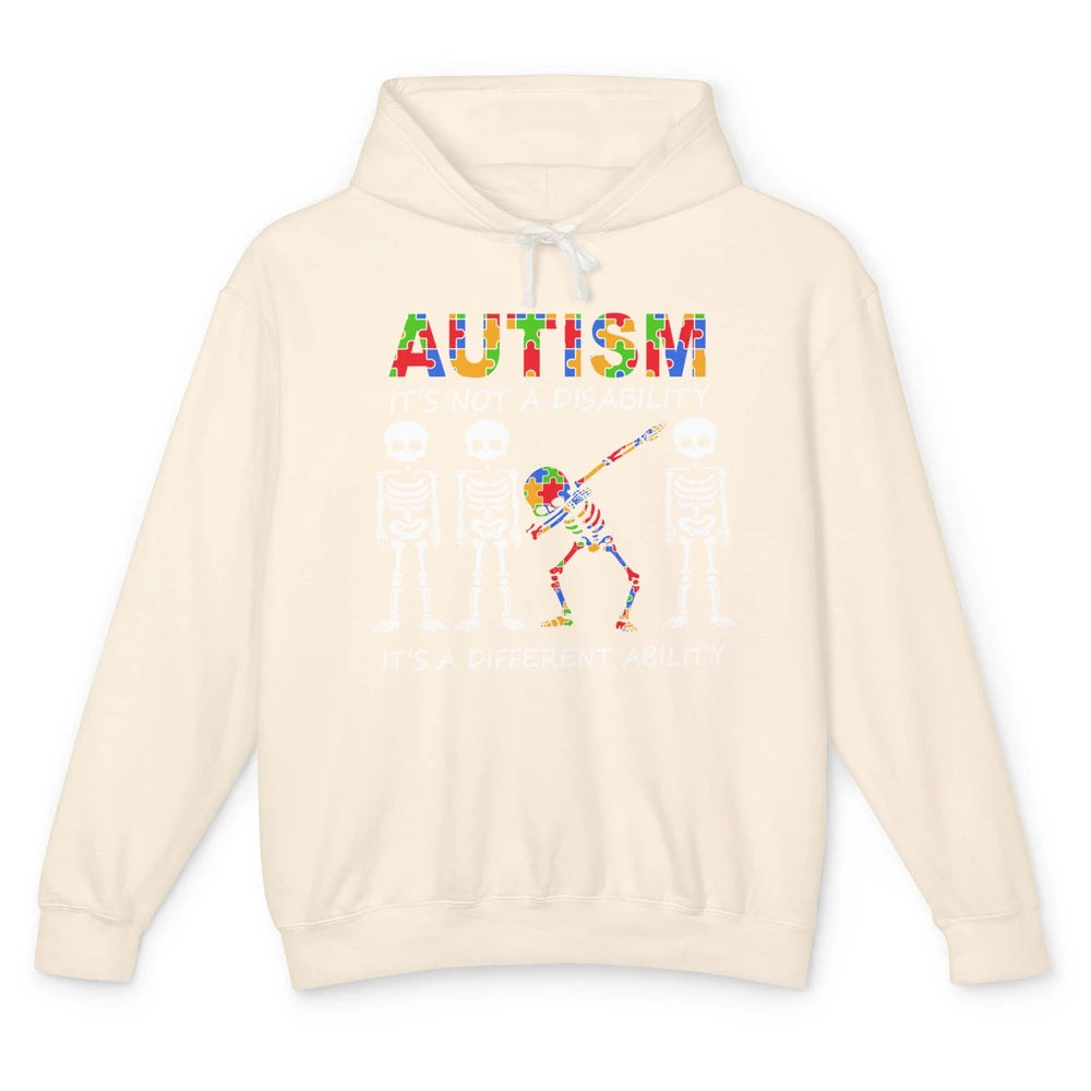 Skeleton Autism It's Not A Disability Autism Awareness Unisex Lightweight Hoodie