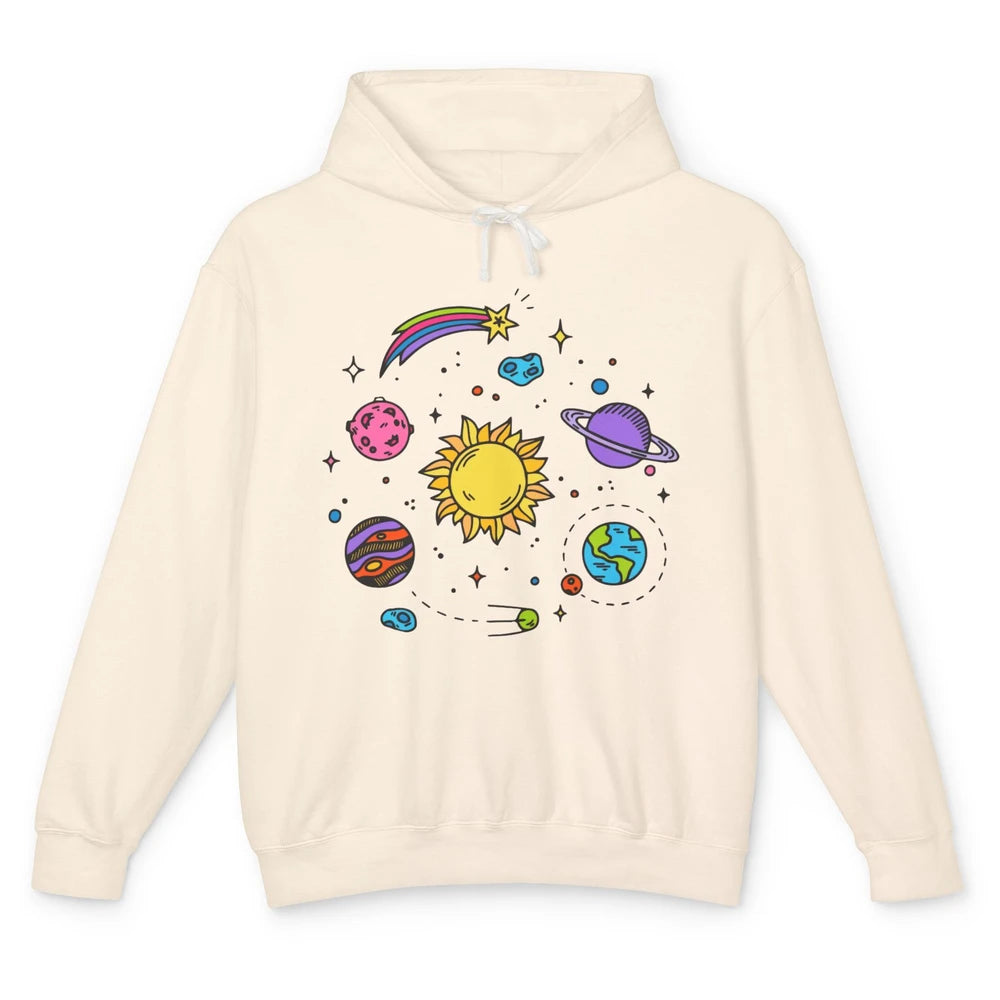 Solar System Space Galaxy Outer Space Astrology Astronauts Unisex Lightweight Hoodie