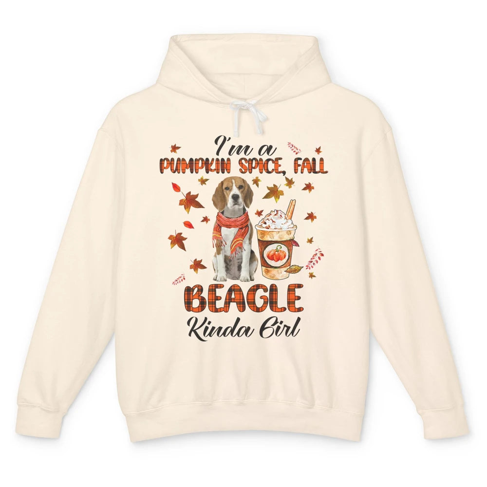 I'm A Pumpkin Spice Fall And Beagle Kinda Girl Fall Leaves Unisex Lightweight Hoodie