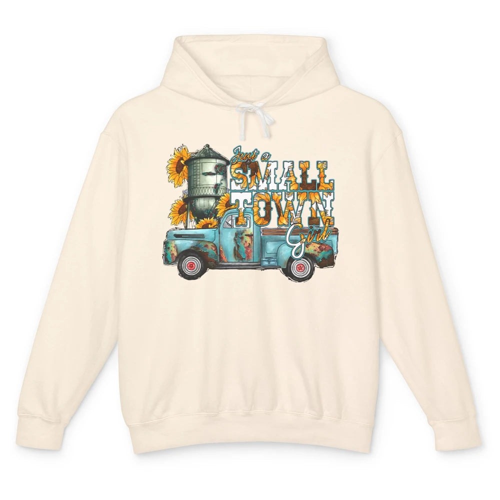 Leopard Sunflower Truck Just Small Town Girl Western Cowgirl Unisex Lightweight Hoodie