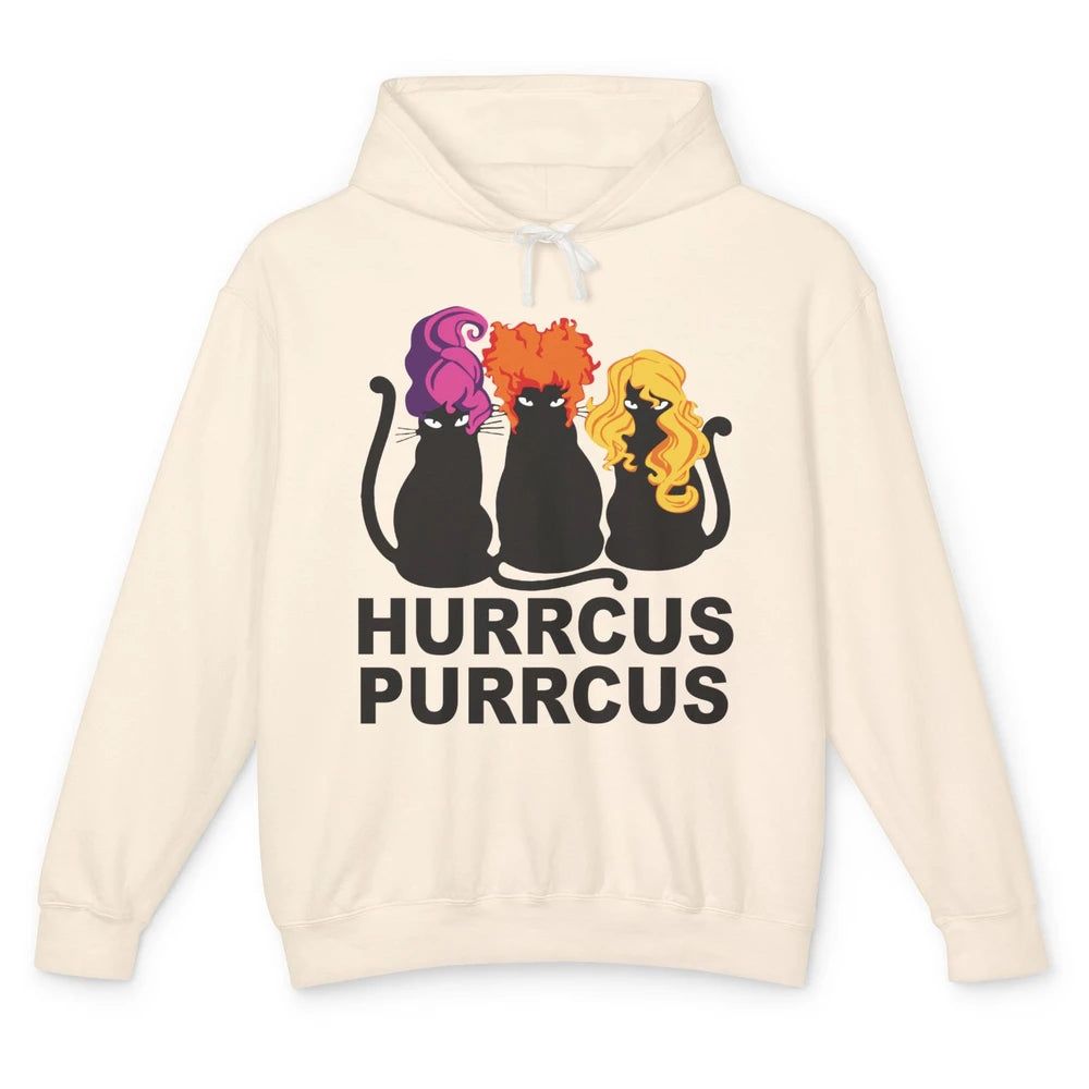 Black Cat Witch Hurrcus Purrcus Halloween Costume Cat Lovers Unisex Lightweight Hoodie