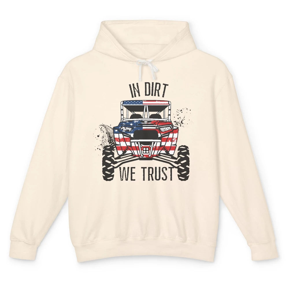 US Flag In Dust We Trust UTV Offroad SXS Patriotic ZRZ Life Unisex Lightweight Hoodie