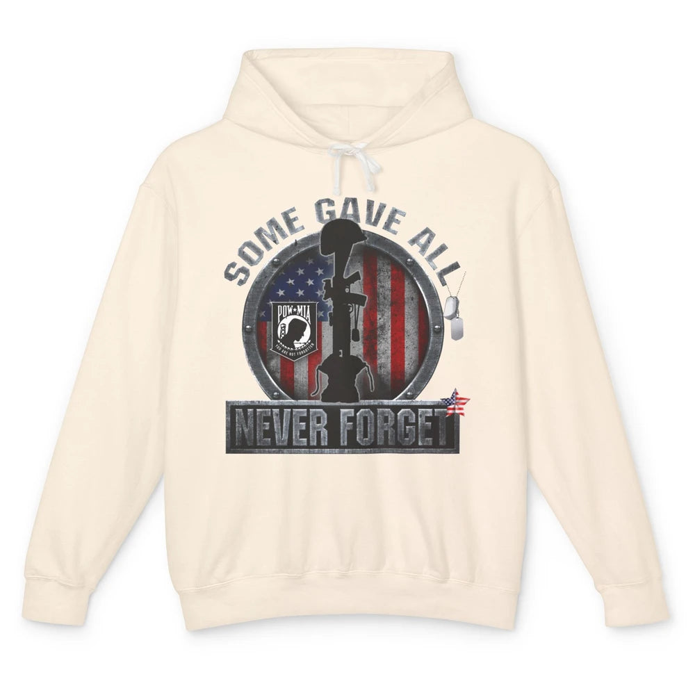 Retro US Veteran Some Gave All Never Forget Memorial Day Unisex Lightweight Hoodie