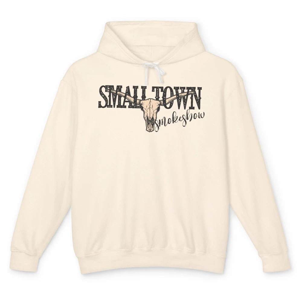 Boho Bull Skull Small Town Smokeshow Western Country Cowgirl Unisex Lightweight Hoodie