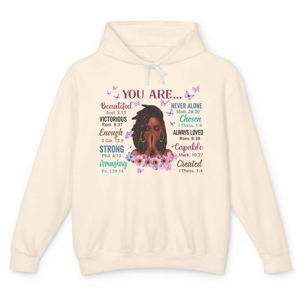 Black Girl God Says I Am Afro Woman Christian Religious Gift Unisex Lightweight Hoodie