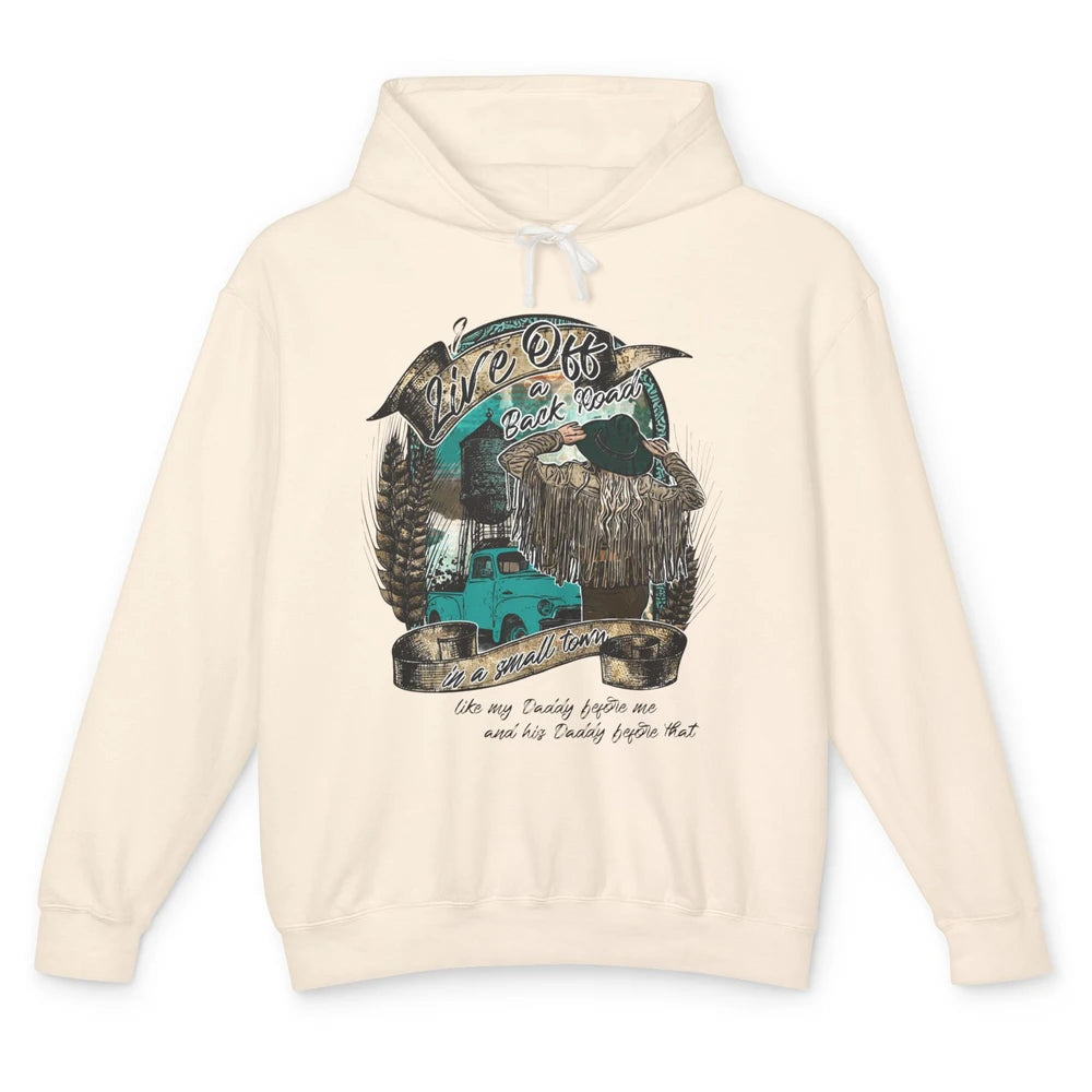 Retro Country Girl Truck Live Off A Back Road Western Town Unisex Lightweight Hoodie