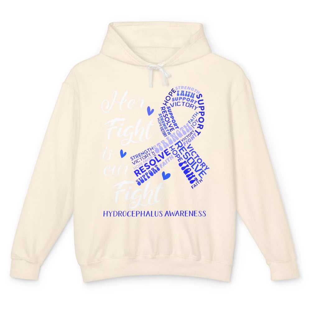 Her Fight Our Fight Warrior Hydrocephalus Cancer Awareness Unisex Lightweight Hoodie