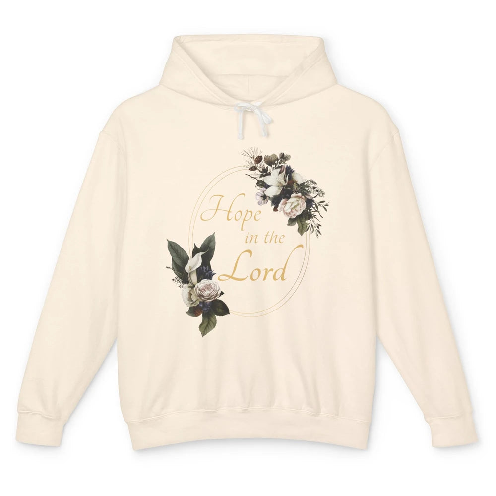 Christian Hope In Lord Floral God Jesus Bible Verse Faith Unisex Lightweight Hoodie