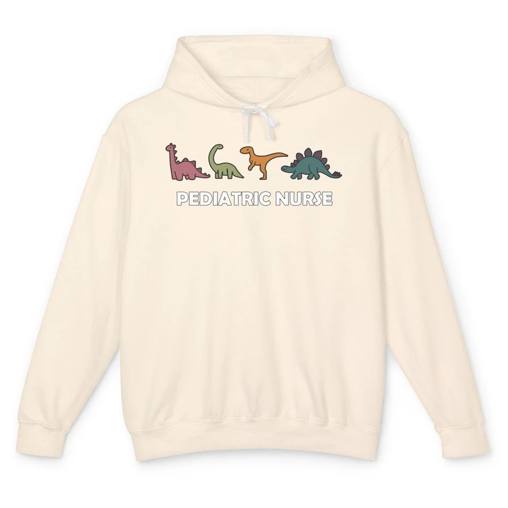 Funny Dinosaur Pediatric Nurse Peds Life Pediatric Physical Unisex Lightweight Hoodie