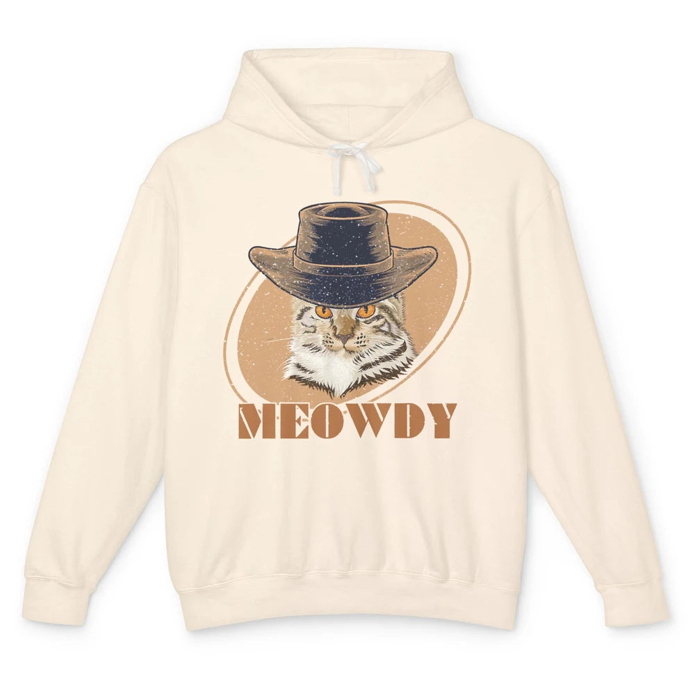 Funny Cat Cowboy Meowdy Western Country Cat Lovers Costume Unisex Lightweight Hoodie