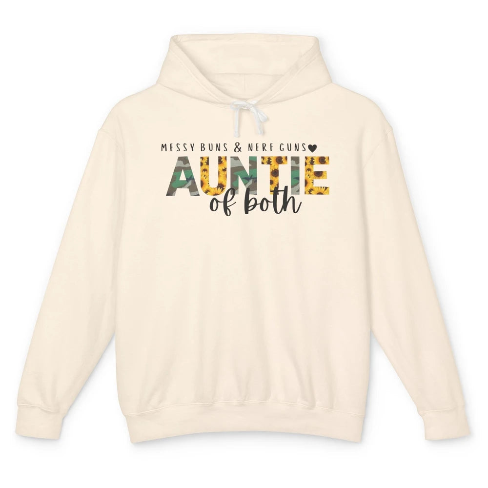 Messy Bun And Nerf Guns Auntie Of Both Aunt Sunflower Unisex Lightweight Hoodie