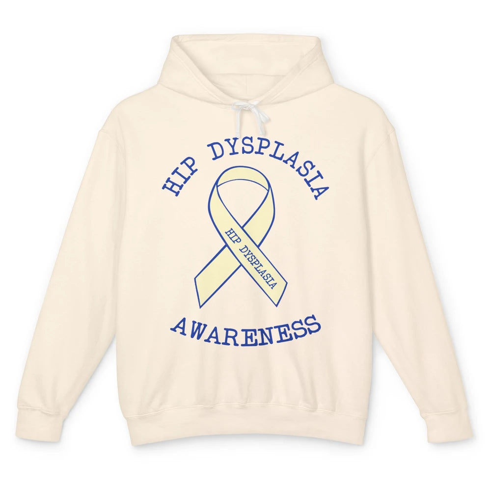 Hip Dysplasia Awareness Floral Blue White Ribbon DDH Unisex Lightweight Hoodie