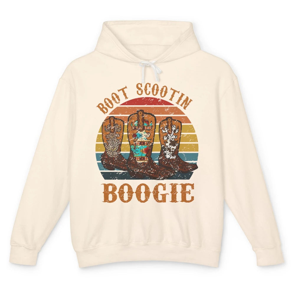 Vintage Cowboy Boots Scooting Boogie Western Country Cowgirl Unisex Lightweight Hoodie