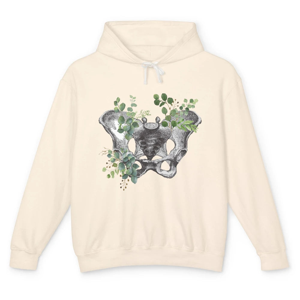 Floral Anatomical Pelvis Skeleton Doctor Medical Botanical Unisex Lightweight Hoodie