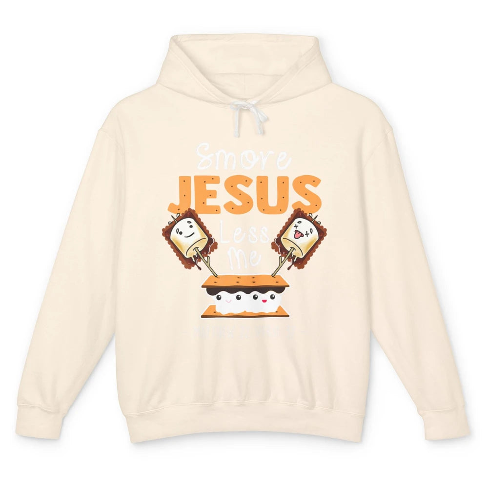 Smore Jesus Less Me Christian Pun Camping Camper Religion Unisex Lightweight Hoodie