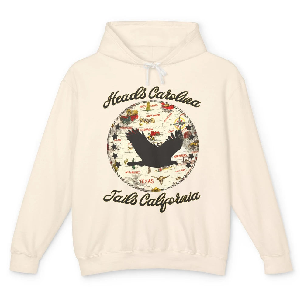 Vintage Heads Carolina Tail California Western Country Unisex Lightweight Hoodie