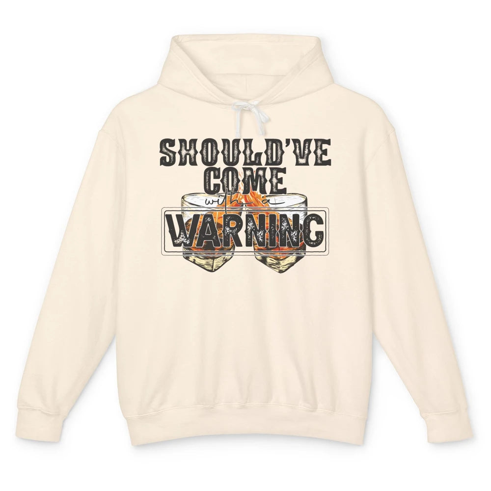 Retro Whiskey Should Have Come With A Warning Western Cowboy Unisex Lightweight Hoodie