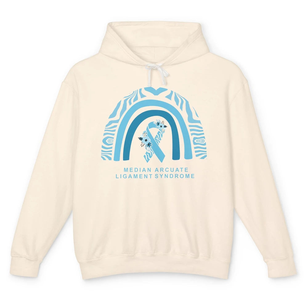 Median Arcuate Ligament Syndrome Awareness MALS Blue Rainbow Unisex Lightweight Hoodie