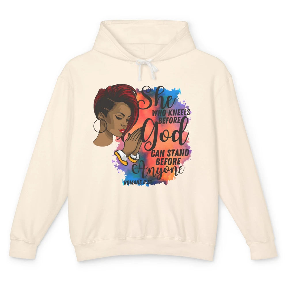 She Who Kneels Before God Praying Religious Christian Afro Unisex Lightweight Hoodie