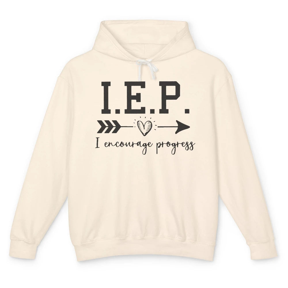 SPED Teacher I Encourage Progress IEP Squad Special Edu Gift Unisex Lightweight Hoodie