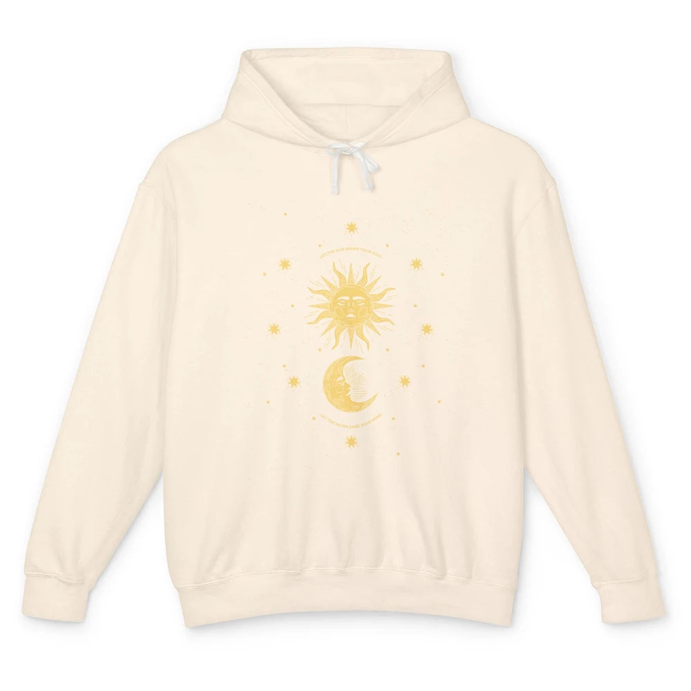 Celestial Mystical Sun Moon Gothic Boho Bohemian Astrology Unisex Lightweight Hoodie