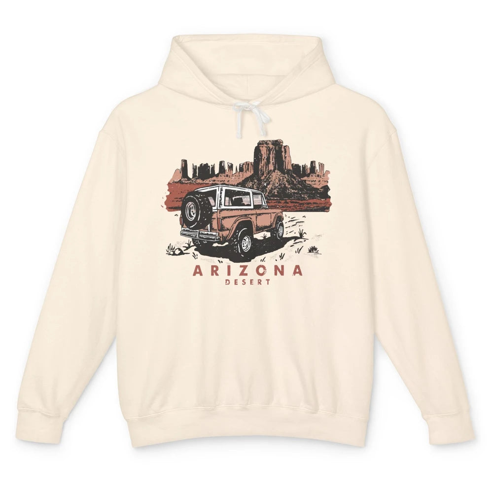 Retro Arizona Desert Truck Country Adventure Nature Lovers Unisex Lightweight Hoodie